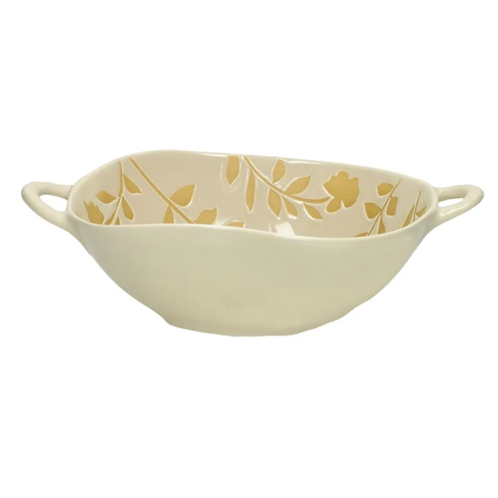 Pomax Saladiers / Plats À Servir-ROMANCE - bol - porcelaine - L 24,5 x W 18,5 x H 6 cm - latté