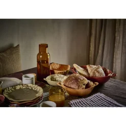 Pomax Saladiers / Plats À Servir-ROMANCE - bol - porcelaine - L 31 x W 24,5 x H 7,5 cm - paprika