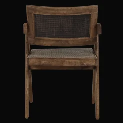 Pomax Chaises-ROSALIA - fauteuil - bois de mangier / rotin - L 53 x W 51 x H 80 cm - brun