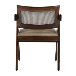 Pomax Chaises-ROSALIA - fauteuil - bois de mangier / rotin - L 53 x W 51 x H 80 cm - brun