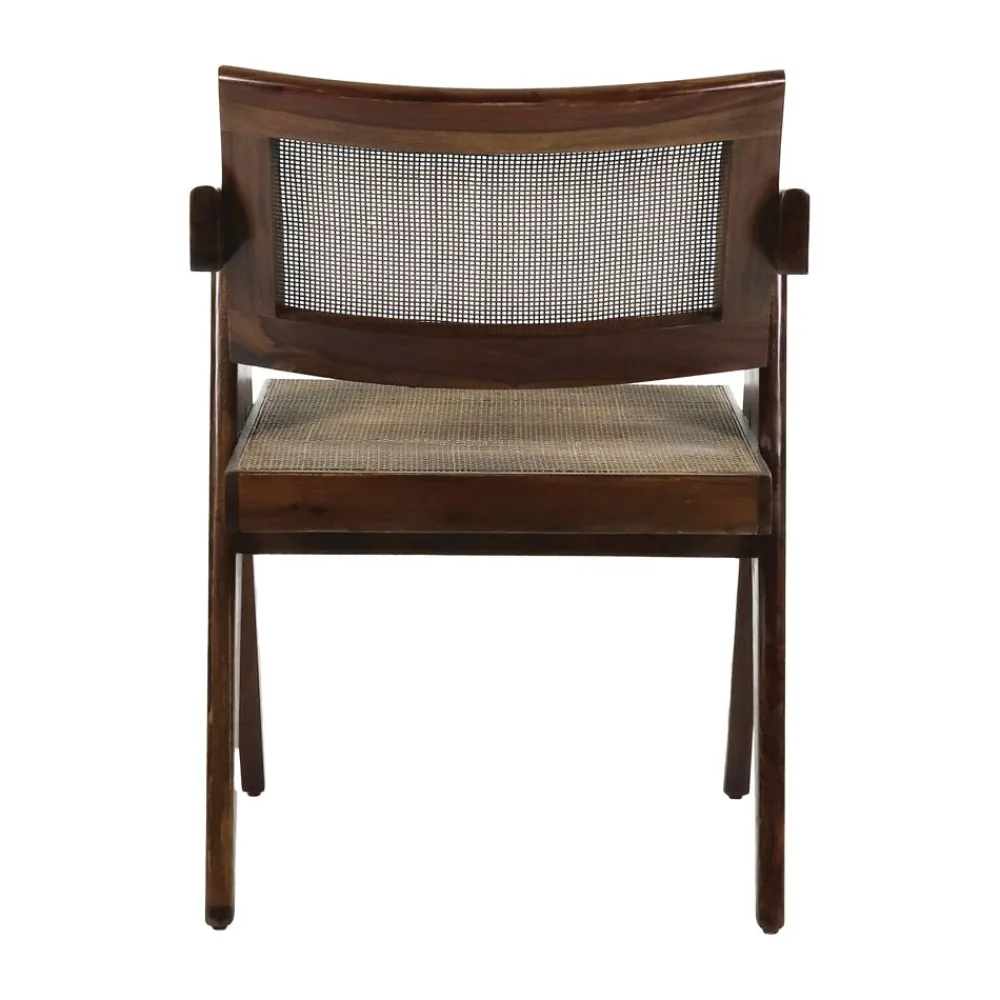 Pomax Chaises-ROSALIA - fauteuil - bois de mangier / rotin - L 53 x W 51 x H 80 cm - brun