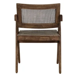 Pomax Chaises-ROSALIA - fauteuil - bois de mangier / rotin - L 53 x W 51 x H 80 cm - brun