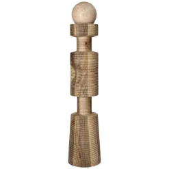 Pomax Chandeliers-ROTELLO - bougeoir - bois de mangier - DIA 12,5 x H 50,5 cm - naturel
