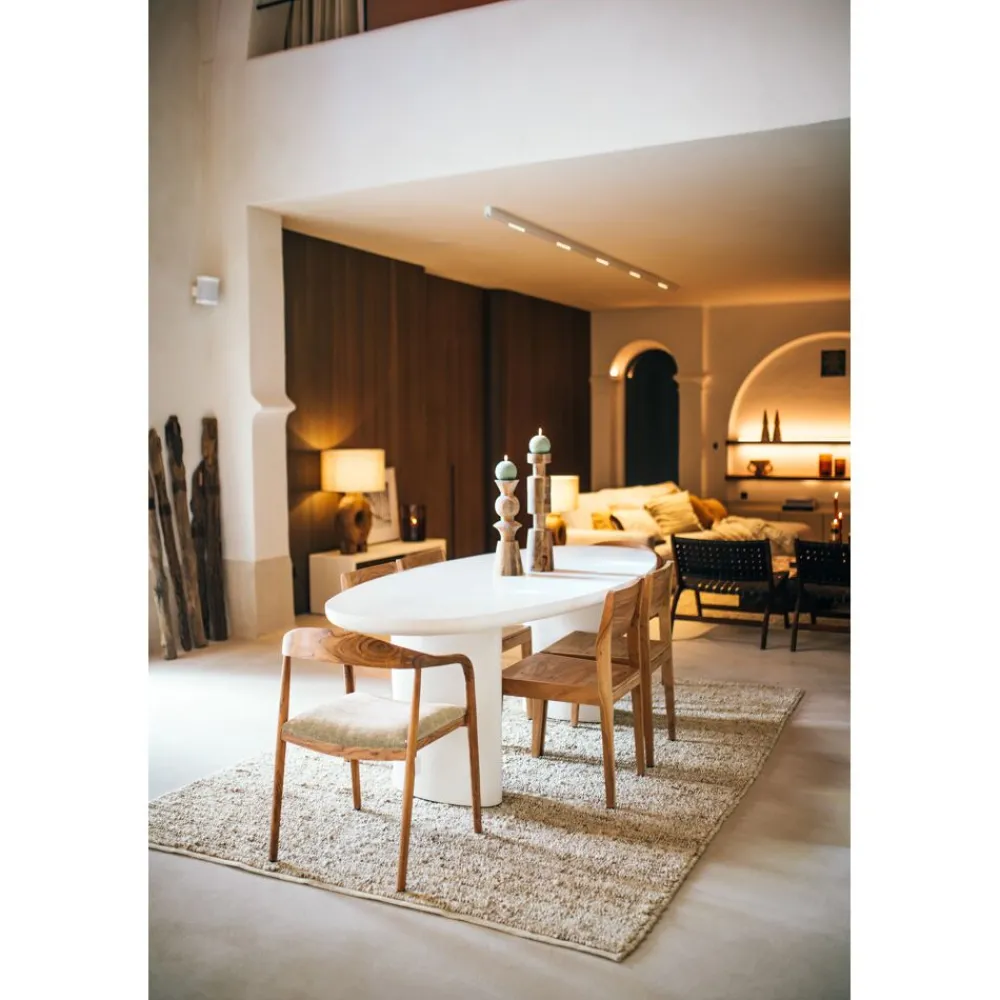 Pomax Chandeliers-ROTELLO - bougeoir - bois de mangier - DIA 13,5 x H 40 cm - naturel