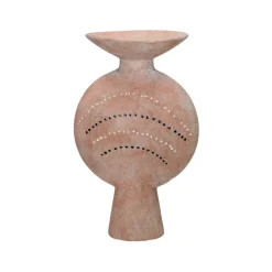Pomax Vases-ROUSSILON - vase - faïence - L 14 x W 17 x H 28 cm - rose