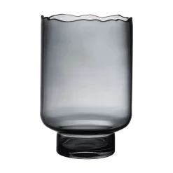 Pomax Photophores / T-lights-ROZANNA - photophore - verre - DIA 20 x H 30 cm - fumé