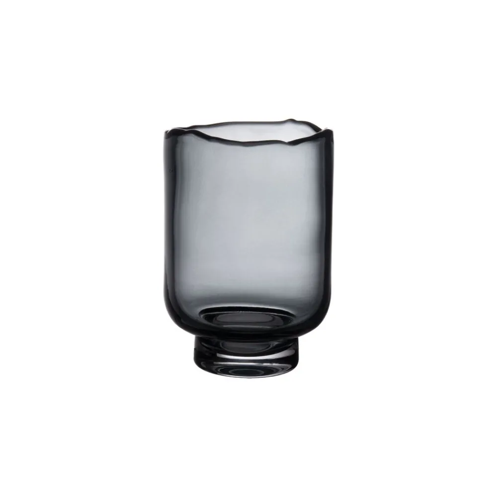 Pomax Photophores / T-lights-ROZANNA - photophore - verre - DIA 11 x H 16 cm - fumé
