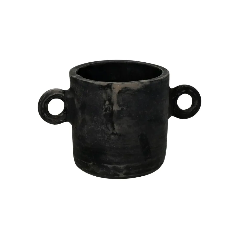 Pomax Cache-pots-SAGGAR - pot à fleurs - terracotta - L 18,5 x W 11,5 x H 11,5 cm - noir