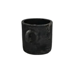 Pomax Cache-pots-SAGGAR - pot à fleurs - terracotta - L 18,5 x W 11,5 x H 11,5 cm - noir