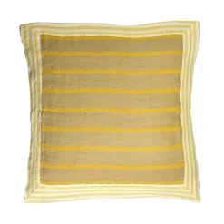 Pomax Coussins-SAINT-TROPEZ - coussin - lin / coton - L 50 x W 50 cm - jaune
