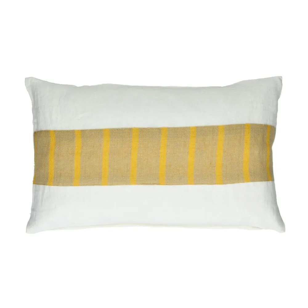 Pomax Coussins-SAINT-TROPEZ - coussin - lin / coton - L 50 x W 30 cm - jaune