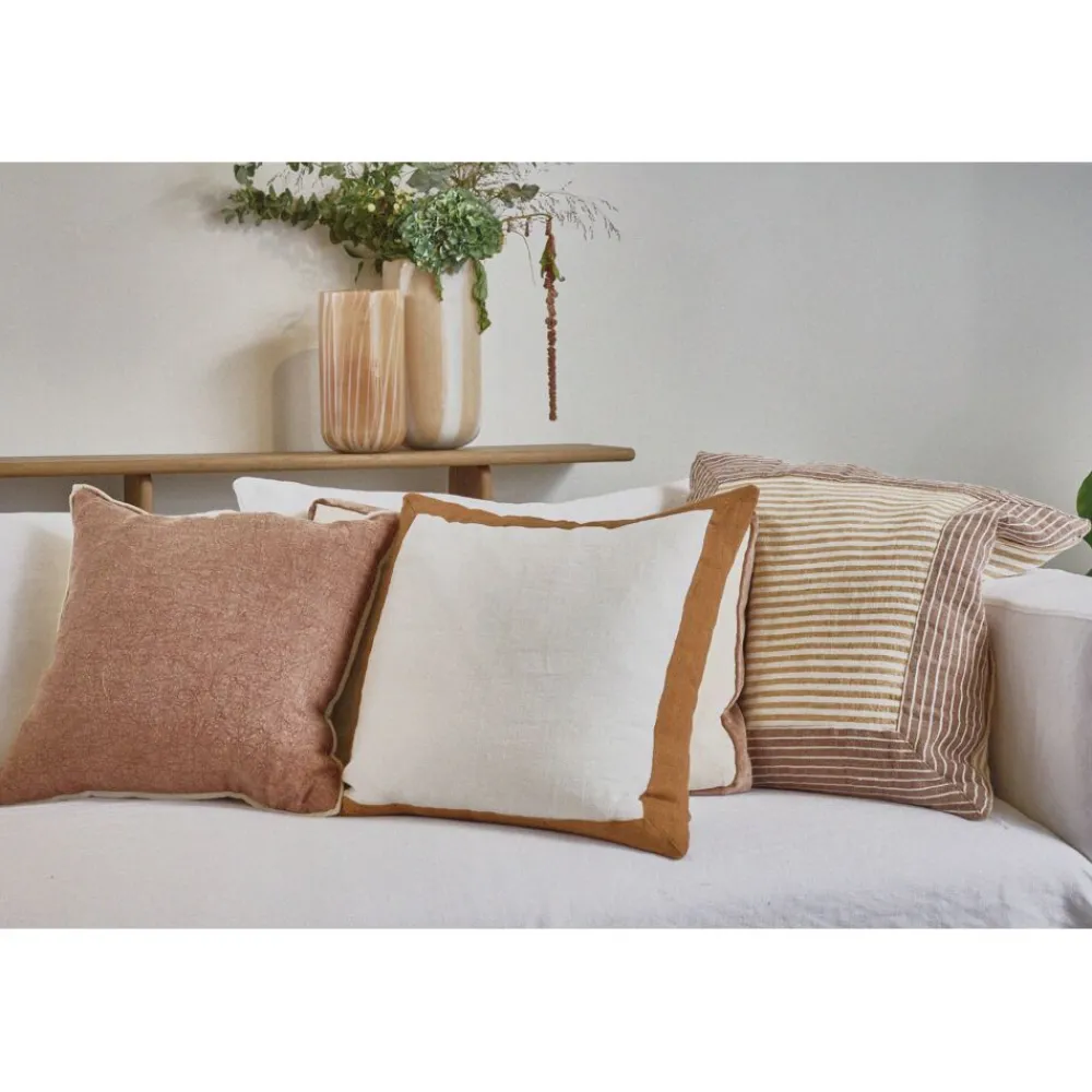 Pomax Coussins-SAINT-TROPEZ - coussin - lin - L 50 x W 50 cm - rouille