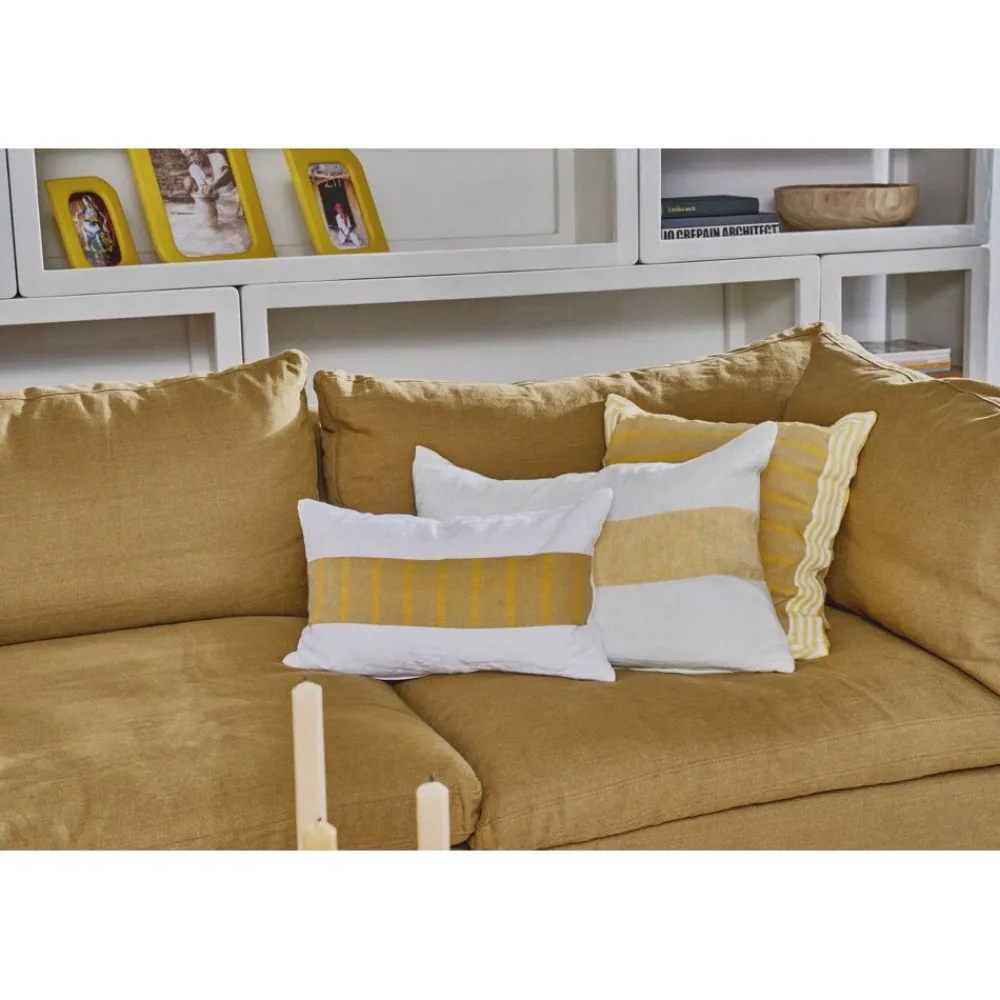 Pomax Coussins-SAINT-TROPEZ - coussin - lin - L 65 x W 45 cm - jaune