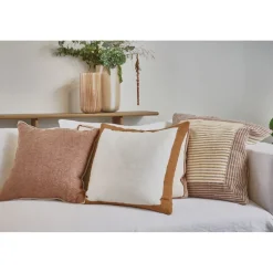 Pomax Coussins-SAINT-TROPEZ - coussin - lin / coton - L 60 x W 60 cm - rouille