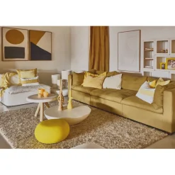 Pomax Coussins-SAINT-TROPEZ - coussin - lin / coton - L 50 x W 30 cm - jaune