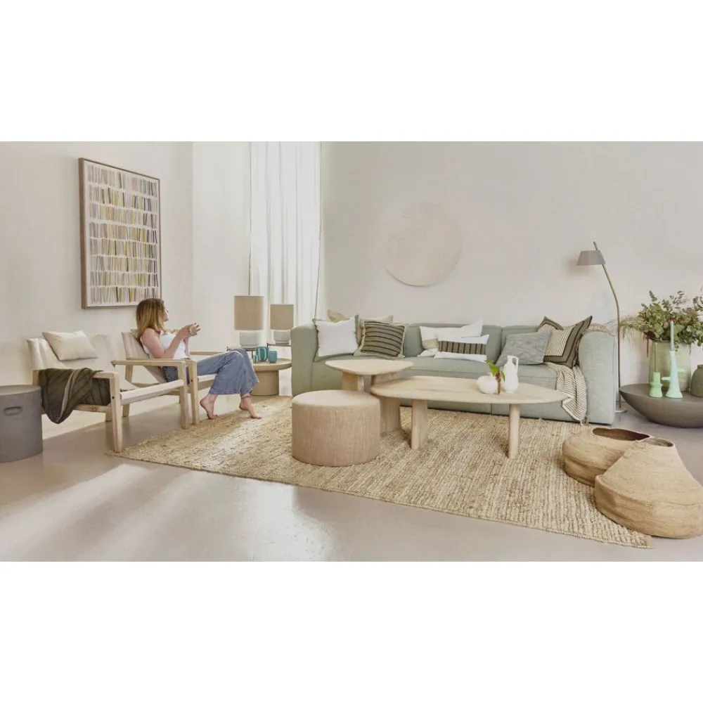 Pomax Coussins-SAINT-TROPEZ - coussin - lin / coton - L 60 x W 60 cm - vert