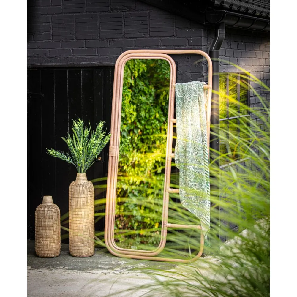 Pomax Miroirs-SAMUEL - miroir - rotin - L 85 x W 4 x H 180 cm - naturel