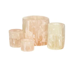 Pomax Photophores / T-lights-SELENA - photophore - selenite - DIA 14 x H 14 cm - rose