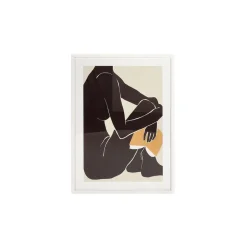 Pomax Tableau / Déco Murale-SENTA - toile encadrée avec verre - canvas / verre - L 52,5 cm x W 3 x H 72,5 cm - noir