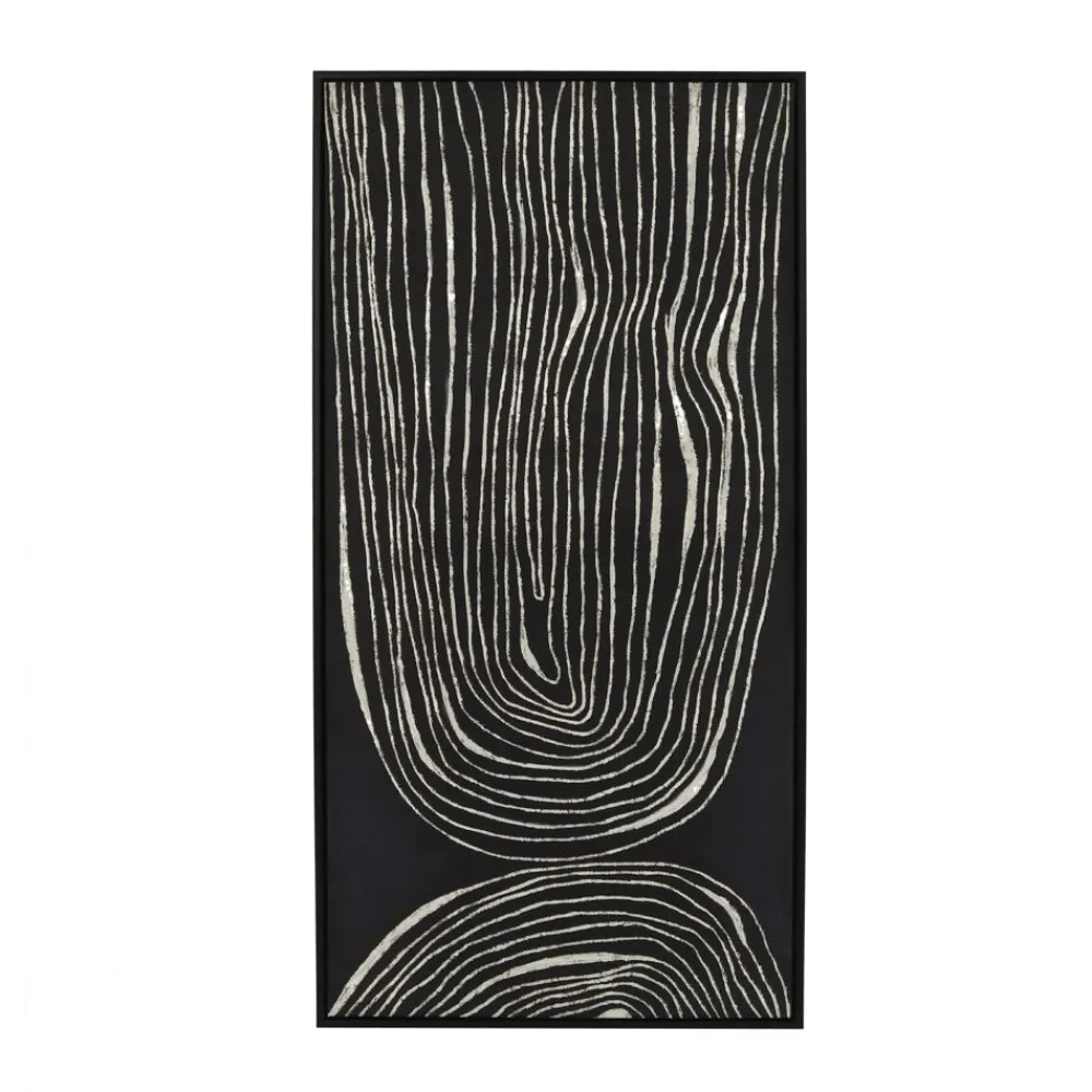 Pomax Tableau / Déco Murale-SESTRI - toile avec cadre - polyester / bois de pin - L 63 x W 4,3 x H 123 cm - noir