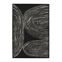 Pomax Tableau / Déco Murale-SESTRI - toile avec cadre - polyester / bois de pin - L 83 x W 4,3 x H 123 cm - noir