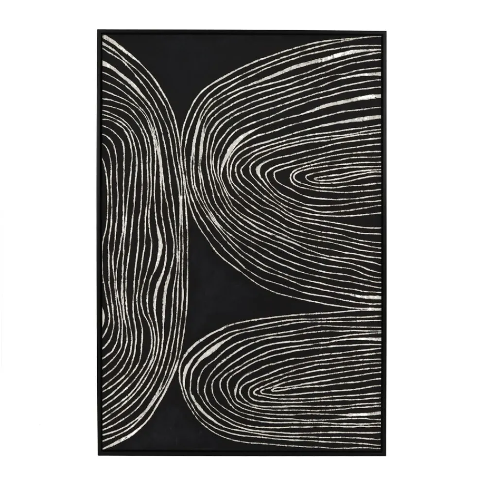 Pomax Tableau / Déco Murale-SESTRI - toile avec cadre - polyester / bois de pin - L 83 x W 4,3 x H 123 cm - noir