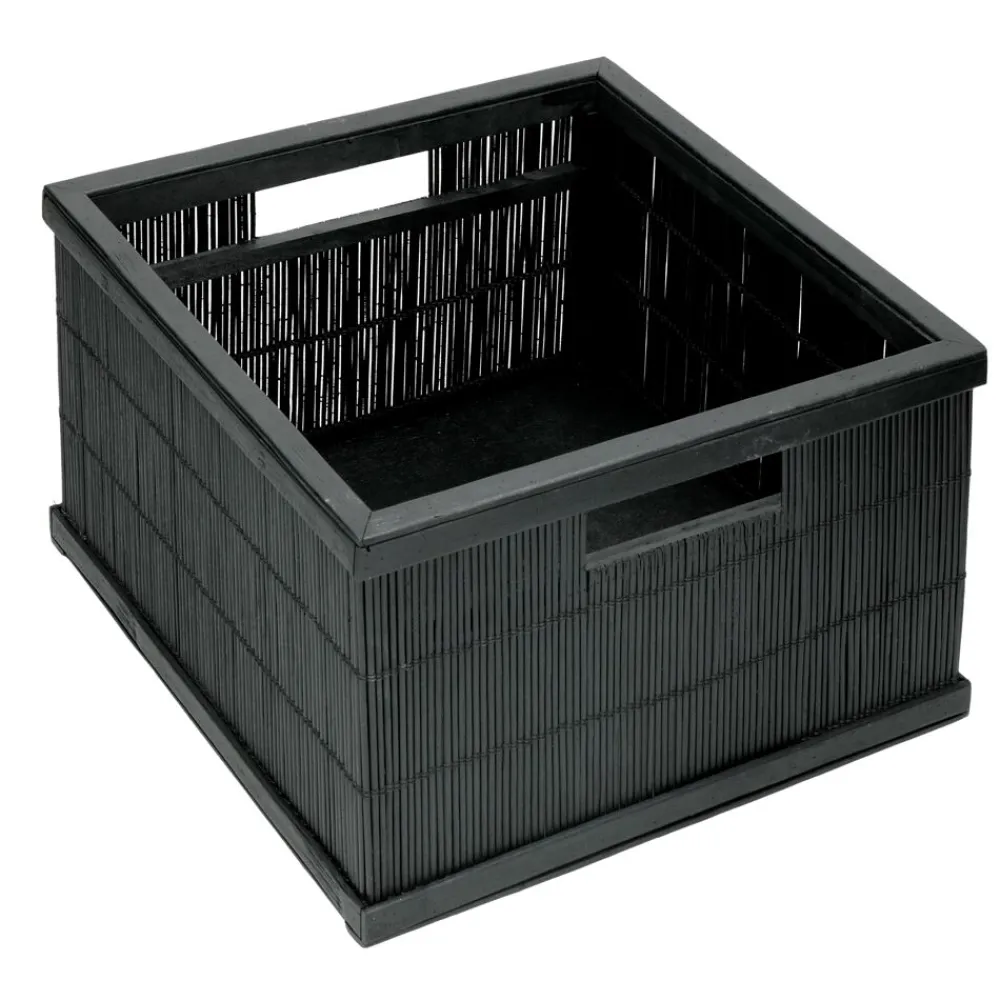 Pomax Concepts Modulaires-SHADOW - panier - bambou / bois - L 31 x W 30 x H 17 cm - noir