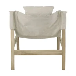 Pomax Canapés-SIESTA - chaise - bois de mangier / coton - L 64 x W 76 x H 69 cm - naturel
