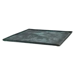 Pomax Bols & Paniers-SINCLAIR - plat - aluminium - L 39 x W 39 x H 1,5 cm - vert