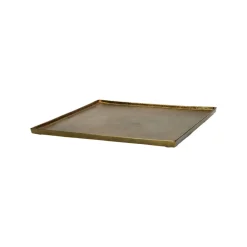 Pomax Bols & Paniers-SINCLAIR - plat - aluminium - L 29,5 x W 29,5 x H 1,5 cm - brass
