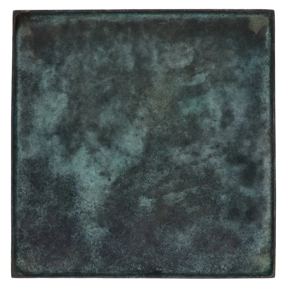 Pomax Bols & Paniers-SINCLAIR - plat - aluminium - L 39 x W 39 x H 1,5 cm - vert