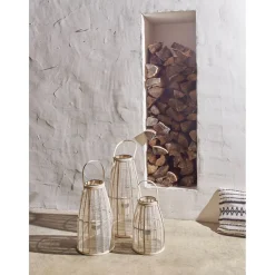 Pomax Lanternes-SKAGEN - set/3 lanternes - bambou - DIA 27/30/34 x H 40/53/67 cm - naturel