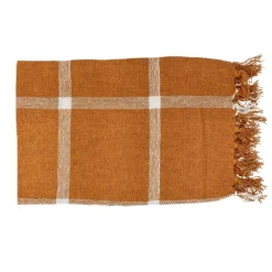 Pomax Plaids-SOUK - plaid - coton - L 170 x W 130 cm - ocre