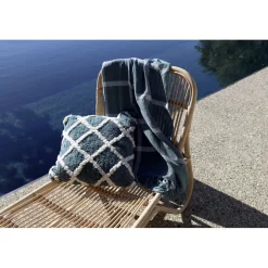 Pomax Plaids-SOUK - plaid - coton - L 170 x W 130 cm - vert forêt