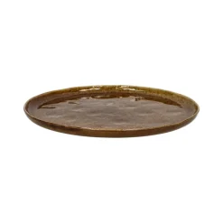 Pomax Vaisselle-SPIRO - assiette à dessert - grès - DIA 21 cm x H 1,5 cm - brun