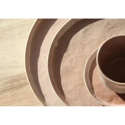 Pomax Vaisselle-SPIRO - assiette apéritif - grès - DIA 12 cm x H 1 cm - poudre rose