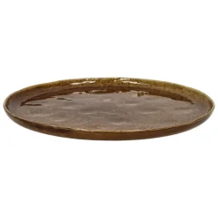 Pomax Vaisselle-SPIRO - assiette plate - grès - DIA 27 cm x H 1,5 cm - brun