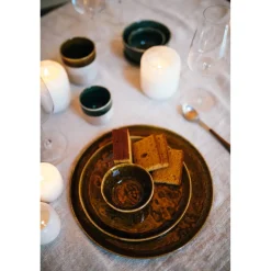 Pomax Vaisselle-SPIRO - assiette plate - grès - DIA 27 cm x H 1,5 cm - brun