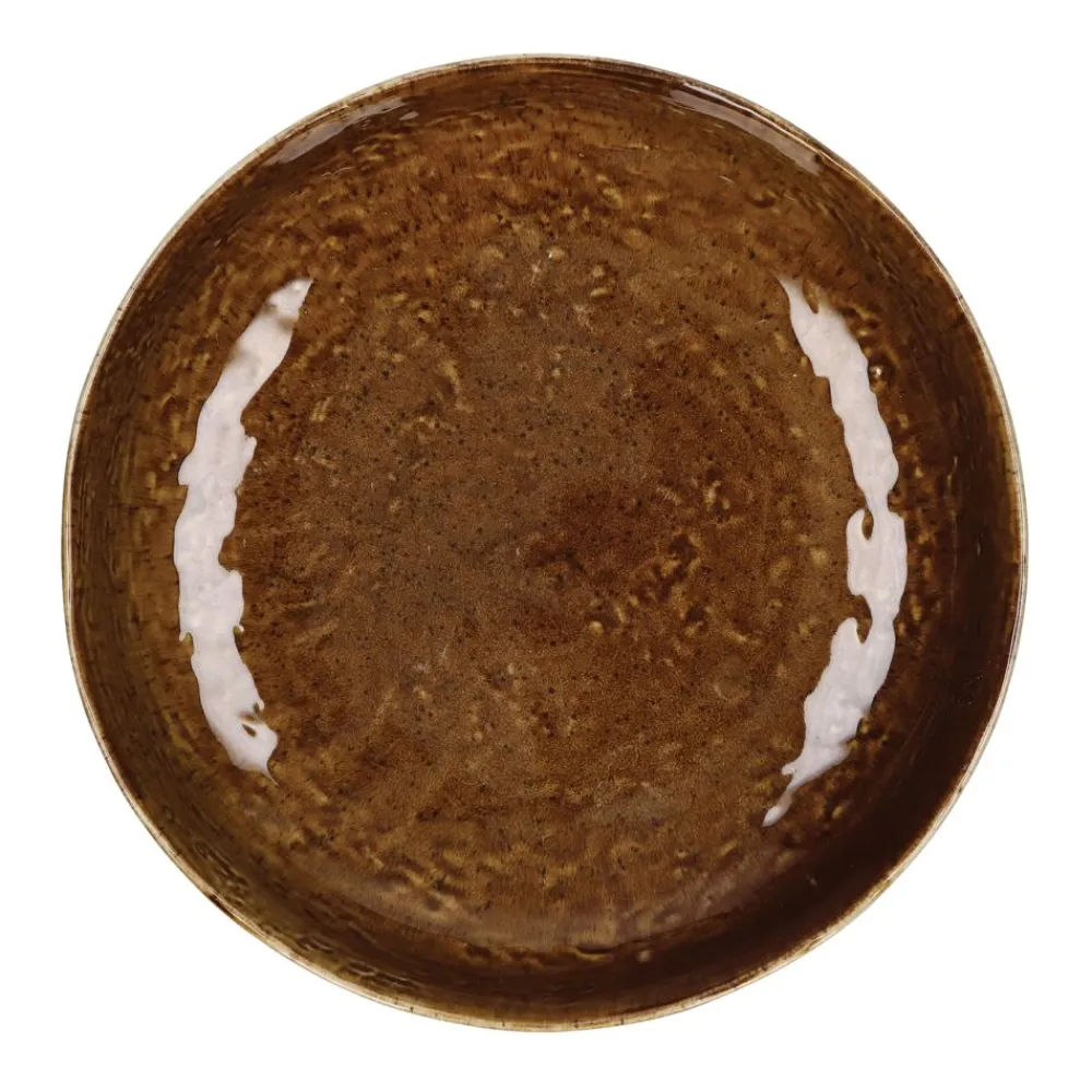 Pomax Vaisselle-SPIRO - blate - grès - DIA 24 x H 5,5 cm - brun