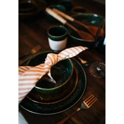 Pomax Vaisselle-SPIRO - bol à soupe - grès - DIA 16 x H 6 cm - vert foncé