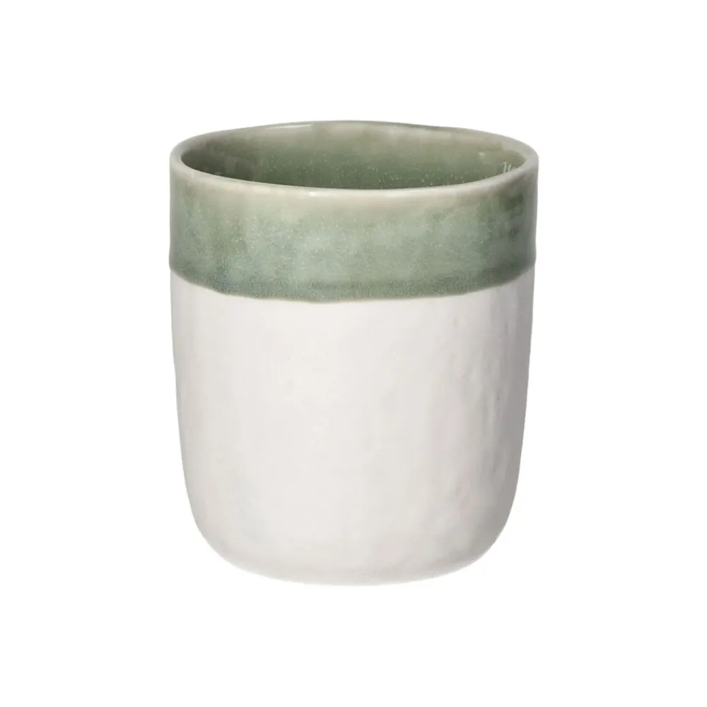 Pomax Vaisselle-SPIRO - gobelet - porcelaine - DIA 8 x H 9 cm - céladon