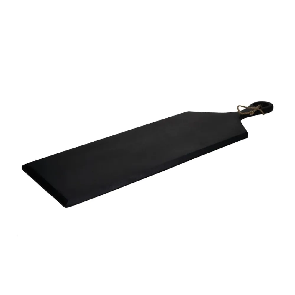Pomax Saladiers / Plats À Servir-STANFORD - planche de service - bois de mangier / jute - L 70 x W 25 x H 1 cm - noir