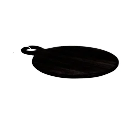 Pomax Saladiers / Plats À Servir-STANFORD - planche de service - bois de mangier / jute - L 45 x W 35 x H 1 cm - noir