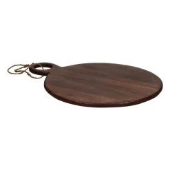 Pomax Saladiers / Plats À Servir-STANFORD - planche de service - bois de mangier / jute - L 45 x W 35 x H 1 cm - brun
