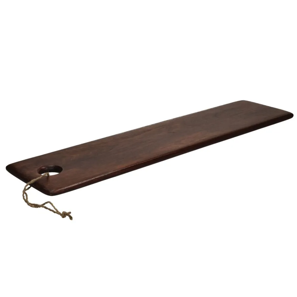 Pomax Saladiers / Plats À Servir-STANFORD - planche de service - bois de mangier / jute - L 70 x W 18 x H 1 cm - brun