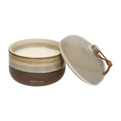 Pomax Bougies-STROMBOLI - bougie - céramique / cire - DIA 12,5 x H 13 cm - brun