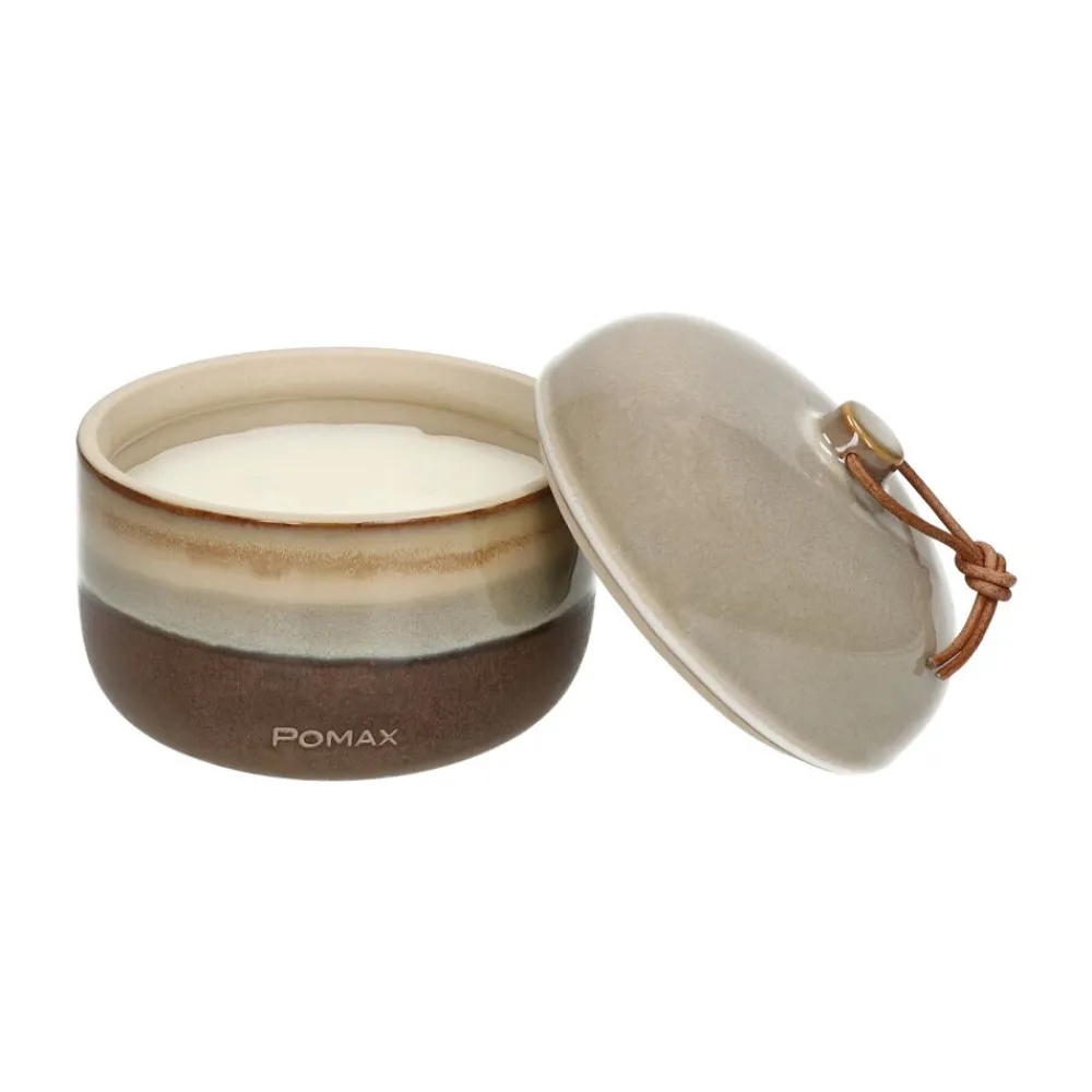 Pomax Bougies-STROMBOLI - bougie - céramique / cire - DIA 12,5 x H 13 cm - brun