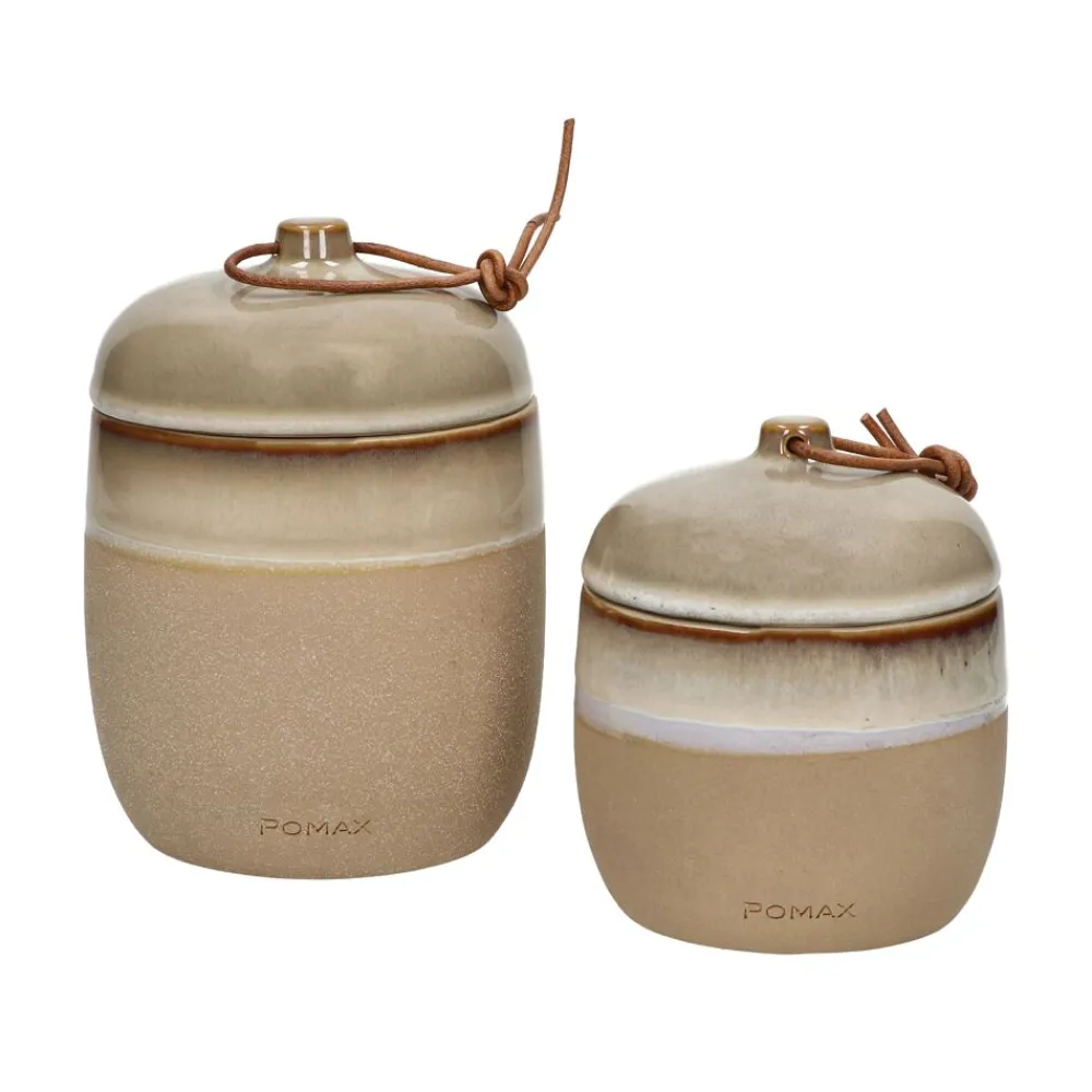 Pomax Bougies-STROMBOLI - bougie - céramique / cire - DIA 10,2 x H 12 cm - naturel