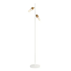 Pomax Lampadaires-SUSAN - lampadaire - métal / bois de manguier - H 143 cm - blanc
