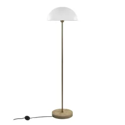 Pomax Lampadaires-SUZETTE - lampadaire - fer / bois de manguier - DIA 39 x H 144 cm - blanc